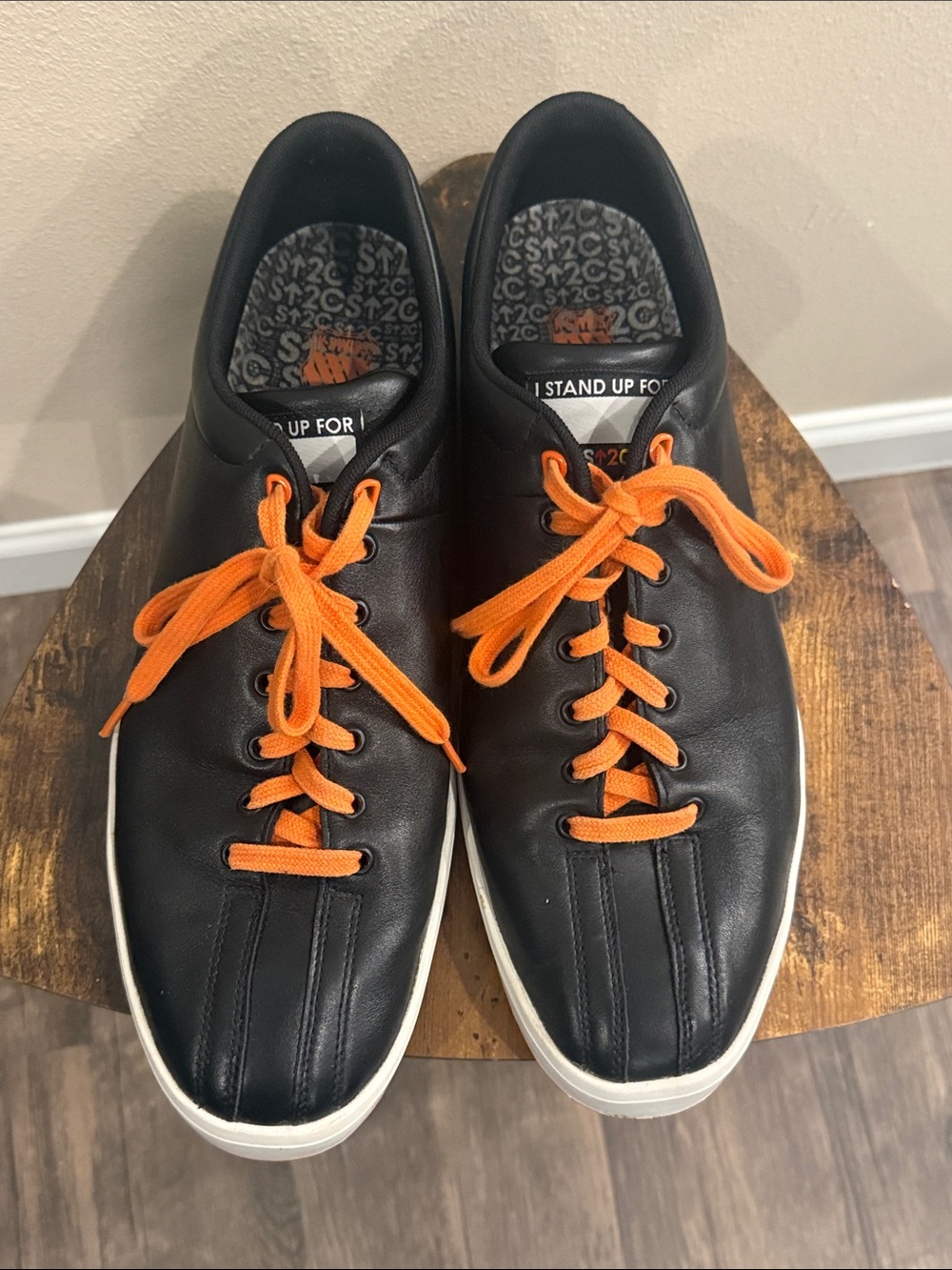 K-Swiss Black Sneakers with Orange Laces